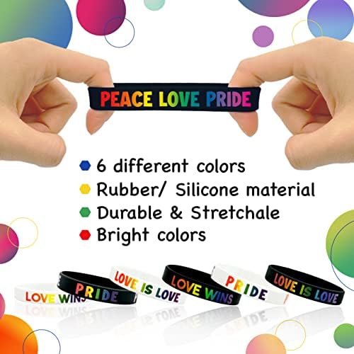 30 PCs Rainbow Pride Purmands Gay Pride Silicone Bracelet Acessórios LGBT Love Gay Lesbian Rainbow Stuff Saltbands Sports Sports Bracelets de borracha Presentes para decorações de festa gays suprimentos