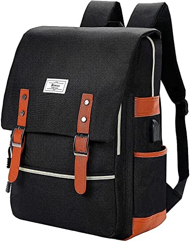 Ronyes Vintage Laptop Backpack College School Bag Bookbags para homens homens 15.6 '