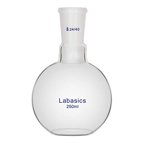 Labasics Glass 50ml de pescoço único Falmo de ebulição plana, com junta externa padrão do cone 24/40