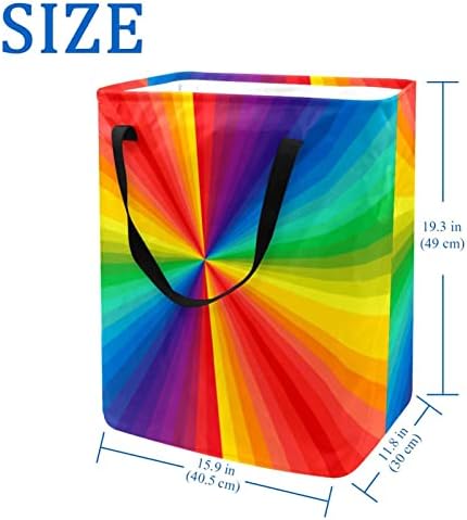 Pintura de arco -íris colorida cesto de lavanderia dobrável, cestas de lavanderia à prova d'água de 60l de lavagem de roupas
