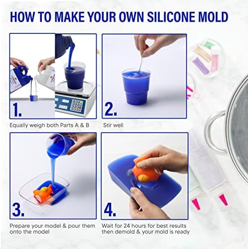 Kit de molde de silicone líquido Techarooz, cura de platina 1 galão/4kg/8,8lb - mare 20a grau alimentar - molde diy produzindo