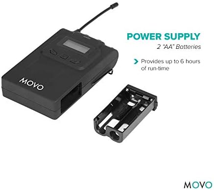 MOVO WTX8 48 CANNAL UHF Wireless BodyPack Transmissor com microfone Lavalier para o sistema de microfone sem fio WMIC80