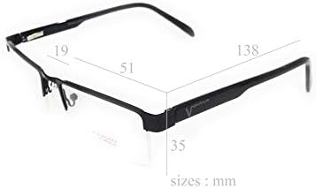 Amar Lifestyle Computer Glasses Black Metal Rec Shape 51 mm unisex_alacfrpr885