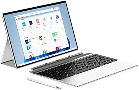 2 em 1 Laptop Computador, Intel J4125 PROCESSADOR Windows 11 tela de toque de 12,3 Display HD com teclado destacável 12 GB de RAM, 128 GB de armazenamento SSD, tipo C, cartão TF, uso para negócios, estudo e entretenimento