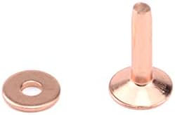 Fixador de rebite de cobre de couro crapinha 25 pcs rebites sólidos de cobre com estribo de burrs para decoração de bolsa/colar