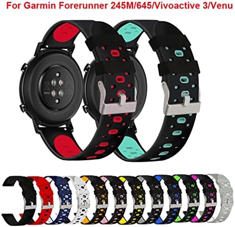 KDEGK 20mm colorido tira de banda de vigilância para Garmin Forerunner 245 245m 645 Music Vivoactive 3 Sport Silicone Smart Watchband Bracelet