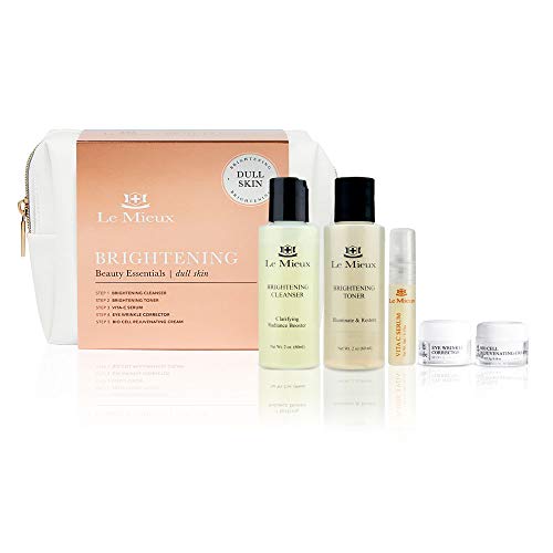 Le Mieux Beauty Essential para a pele opaca - conjunto de cuidados com a pele de 5 peças - Limpador iluminador e toner, soro