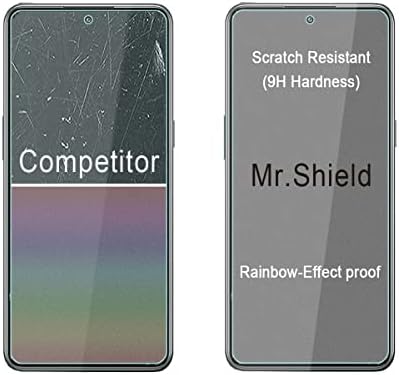 Mr.Shield [3-Pack] Protetor de tela de privacidade para o OnePlus 10T 5G [vidro temperado] [protetor de tela anti-espião] com substituição ao longo da vida