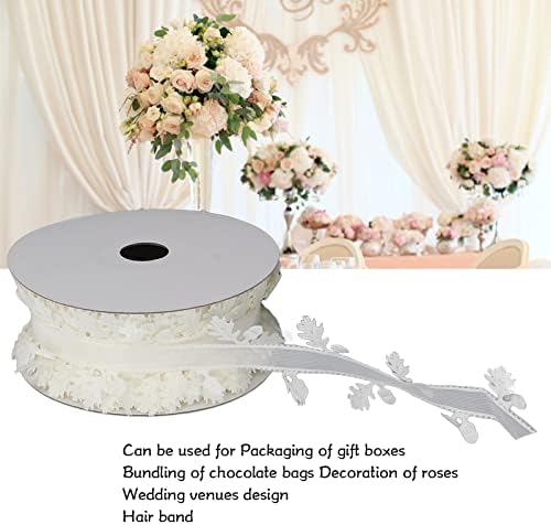 Fita de renda das folhas, estilo vintage Scuba Wedding Polyster Lace Ribbon para presentes de grinaldas de embrulho de presentes 4cm