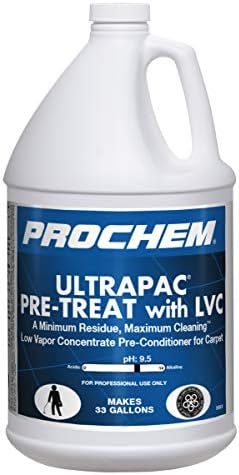 Pré -trato de Ultrapac com LVC, pré -tratamento profissional para tapetes sem fragrância adicional, baixo odor, 1 gal, 4 pk
