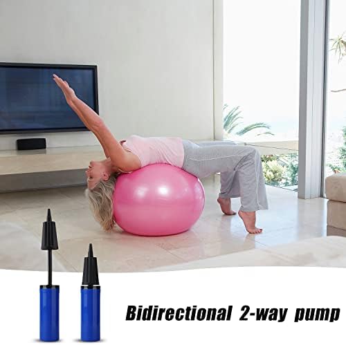 Bomba de bola de exercícios de Toymis, Bomba manual para infláveis ​​inflador de bola de ioga com kit de substituição de plugue