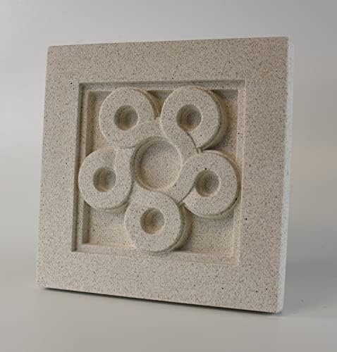 O Pineapple Grove projeta o ornamento de placa de ladrilhos 3D da arquitetura Bas Relief, Pedra Fundada Sólida, Design de Banda Runnista, 9,5 X9.5 para penduramento de parede ou tela de mesa