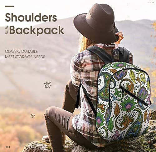 Colorido Paisley Floral Paisley colorido Impressões de mochila padrão Daypack Sacos de ombros casuais com compartimentos
