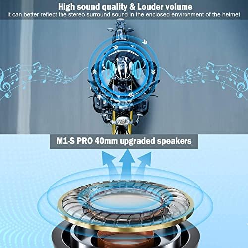Fodsports Motorcycle Bluetooth Intercom com compartilhamento de músicas, M1S Pro 2000m 8 Riders Group Helmet Communication System