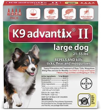 K9 Advantix II para cães 21-55 libras - fornecimento de 4 meses