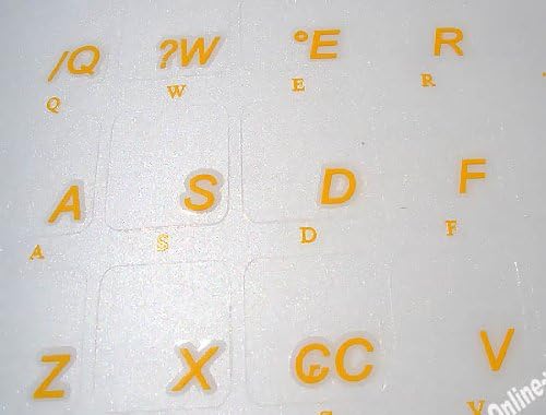 Etiqueta de teclado português-brasileiros on-line com letras amarelas transparentes para laptops de computador desktop