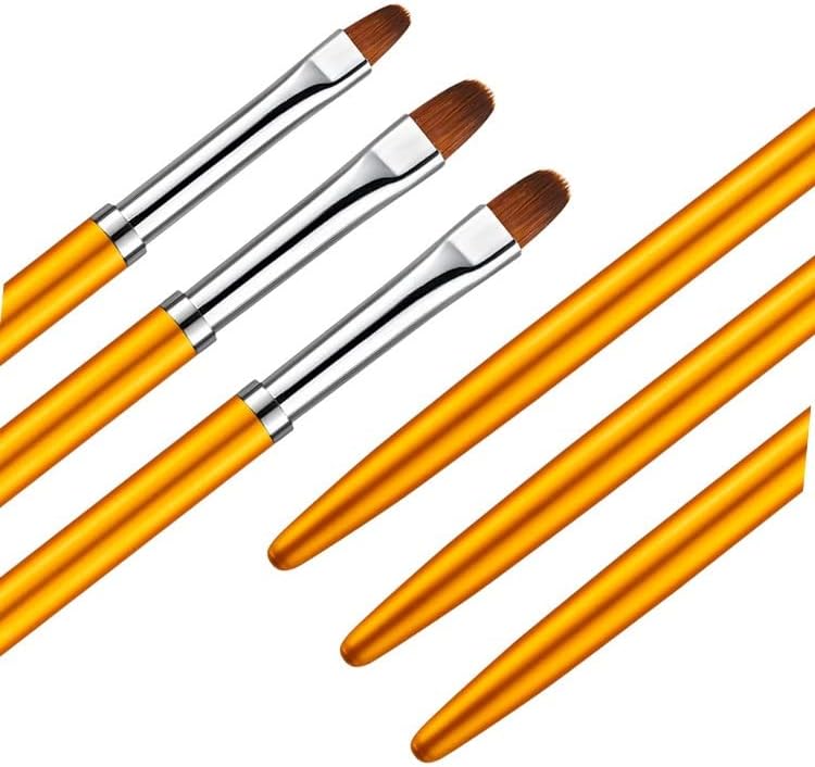 Miaohy 3pcs metal redondo top unhas de unhas extensão de pintura de pintura pincel pincéis de desenho de flores de caneta de caneta de pétal
