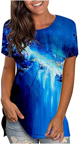 Tops femininos Van Gogh Pintura de camiseta estampada pintura floral camiseta famosa túnica de camiseta impressionista