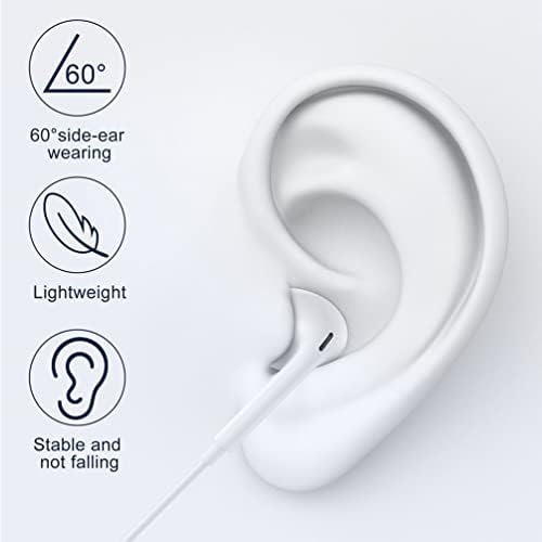 Os fones de ouvido da Apple com Lightning Connector [Apple MFI Certified] Wired In-ear Headphones para iPhone 14/13/12/se/11/xr/x/8/7,