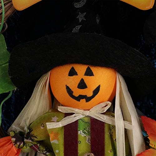 Decorações de casa de Halloween, etiqueta pendurada de Halloween com boas -vindas palavras em inglês placar grinald scarecrow shopping