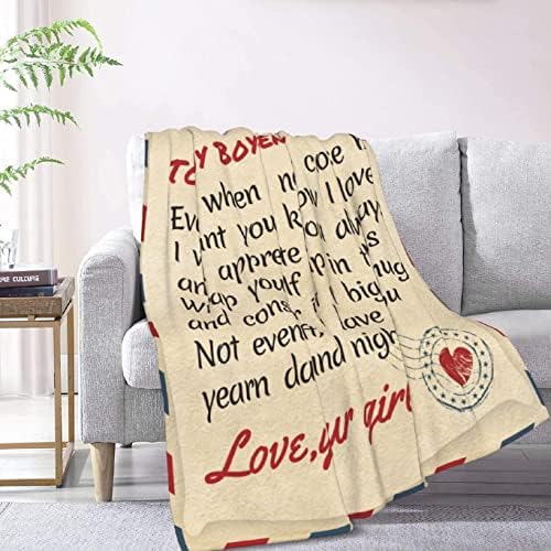 Mowipowi para meu namorado Presente cobertor de namorado amantes de amantes de aniversários cobertor de flanela de correio