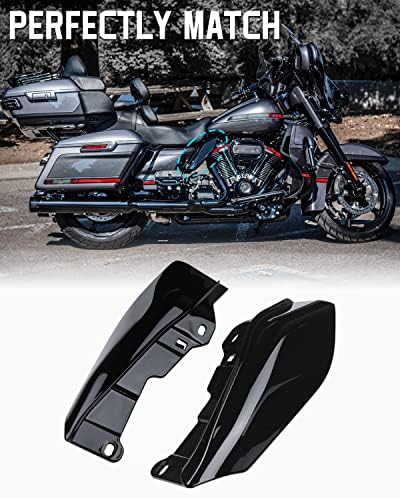 Anonemoto Gloss Black Mid Frame Air Defletores de calor compatível para Harley Davidson Touring 2009-Up Street Glide