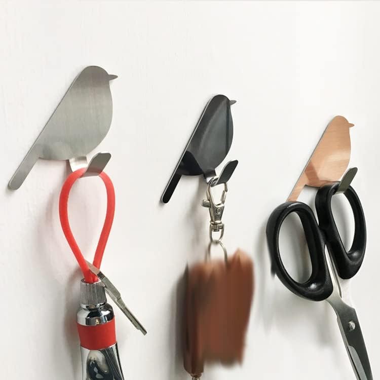 Ylyajy 8 embalagem auto adesiva gancho de pássaro de pássaro rack de armazenamento banheiro cabide de cozinha de