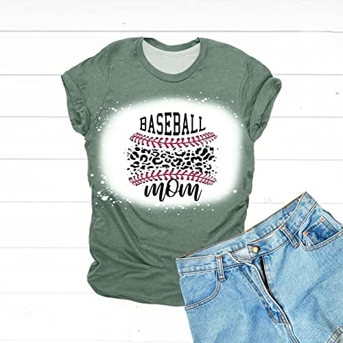 Camisas femininas Moda Tops Crewneck Baseball Impressão de beisebol Camiseta da moda de manga curta moderna Blusa de túnica
