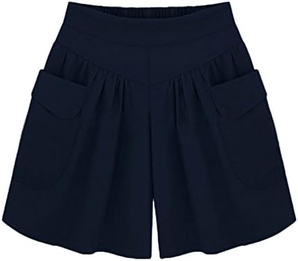 Calça tamanho shorts de compressão Lady Leggins Solid Summer Summer Summer Leggings elásticos, além de bolsos de calças casuais