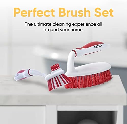 Escovagem de limpeza profunda Conjunto de lavagem de 2-escova de prato de duas face e escova de vegetais e escova