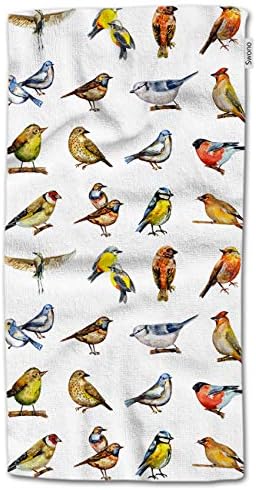 Hgod projeta toalhas de mão de pássaro, aquarela lindas pássaros pintando algodão toalha de mão macia para o banheiro hotel