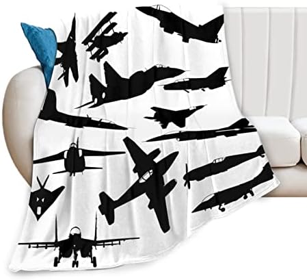 Jet Fighter Airplane Gostar Greito de arremesso durante toda a estação Microplush Cobertores quentes grossos Flanela fuzzy tufos joga cobertor para sofá de cama de cama 50 x40