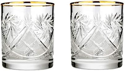 Neman Conjunto de 2 russos de uísque de uísque escocês de cristal russo Óculos de 11 onças, antiquado de copo antigo