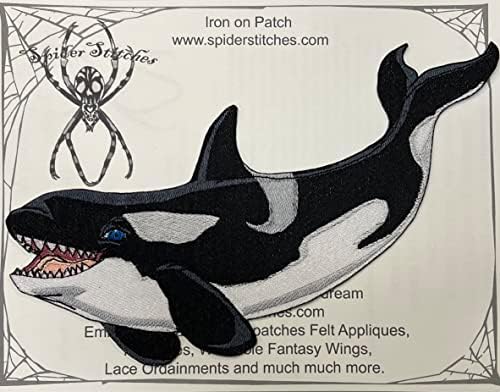 Enorme orca assassino de ferro de baleia em patch jacket back animal
