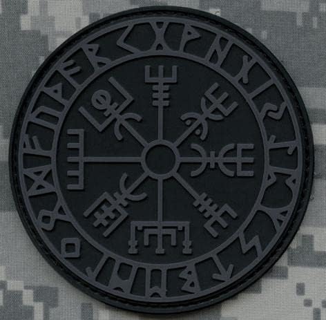 Viking Compass Rune Vegvisir PVC Rubber Morale Tactical Morale Decorativa Patch