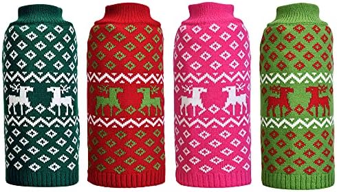 Suéter de cão de Natal de ano novo luzpet com fofo engraçado rena Kintwear