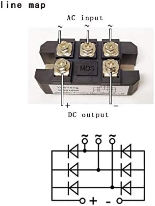 Yueyang MDS100A 100amp Retificador de ponte de diodo trifásico, retificador de ponte completa AC para DC, 100A1600V Retificador de energia de silício Diodo