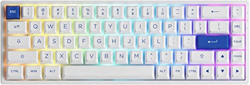 Akko Blue em teclado de jogos mecânicos de 3068b mais que não tocam a quente com calças de chave PBT, 2,4g sem fio/bluetooth/com