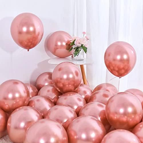 Balões de ouro rosa 100pcs 12 polegadas cromadas balões de hélio de ouro rosa de ouro para decoração de festas de aniversário e decoração de arco aniversário de casamento baby showe