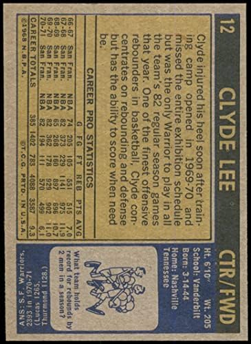 1971 Topps # 12 Clyde Lee Golden State Warriors Ex/Mt Warriors Vanderbilt