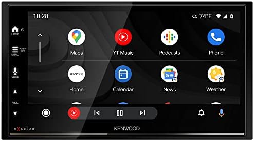 Kenwood DMX809S Excelon tela de toque capacitiva de 6,95 polegadas, estéreo de carro, CarPlay e Android Auto, Bluetooth, AM/FM HD Radio, mp3 player, porta USB, Double DIN, 13-BAND EQ, Siriusxm