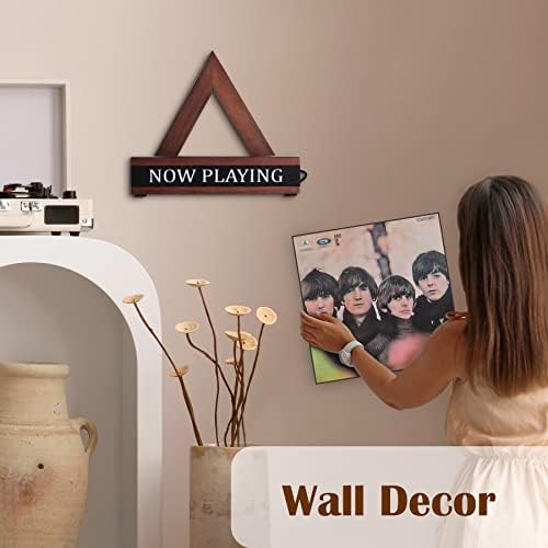 BasicForm agora tocando Stand Record Record - ACACIA Wood Illuminated Vinyl Record titular Montagem de parede - Vinil Record Display