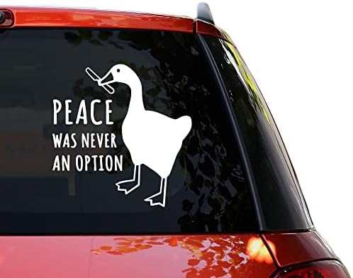 A paz nunca foi uma opção adesivo de vinil adesivo para carros e caminhões, pato engraçado de ganso com faca adesiva,