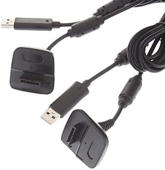 Feliz cabo de cabo de carregamento USB preto de 2 peças para Xbox 360