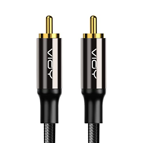 VIOY Coaxial Digital Audio Cable 【5ft】, Subwoofer Cable RCA masculino para masculino HIFI 5.1 SPDIF Estéreo Cabo de áudio coaxial para home theater, HDTV, barra de som do amplificador de amplificador