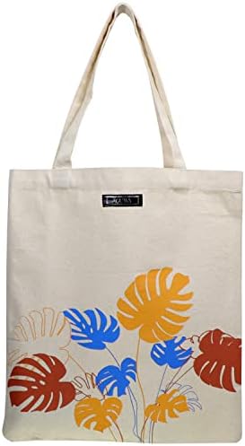 Guwa Canvas Bag para mulheres para fazer compras, praia, viagens, sacolas de supermercado reutilizáveis, Monstella Leaf