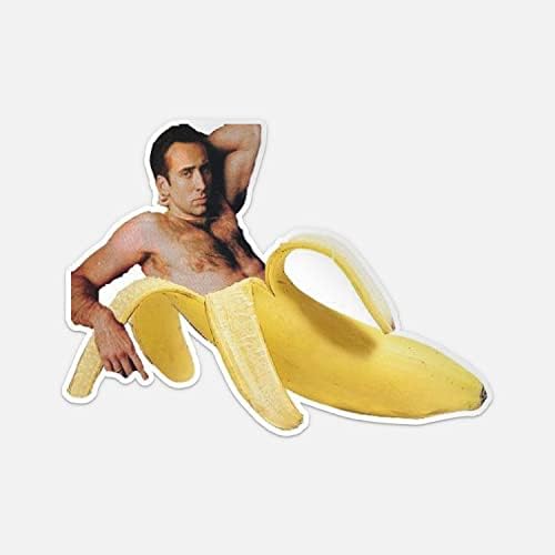 Nicolas Cage em um adesivo de banana Decalque de vinil do carro - lado mais longo 5 ''