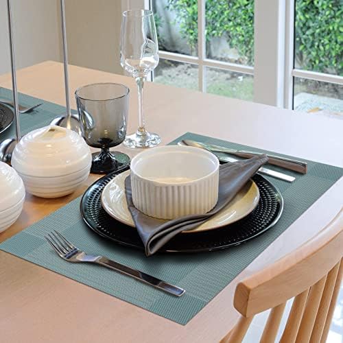 Tamatesin Placemats Conjunto de 8, coloque tapetes com riscos de manchas de calor resistente a arranhões para uso interno/externo, fáceis de limpar os tapetes de mesa de vinil lavável para mesa para mesa de jantar