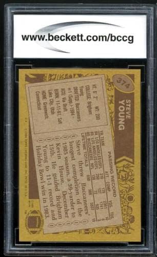 1986 Topps #374 Steve Young Rookie Card BGS BCCG 10 Mint+ - Cartões de futebol não assinados