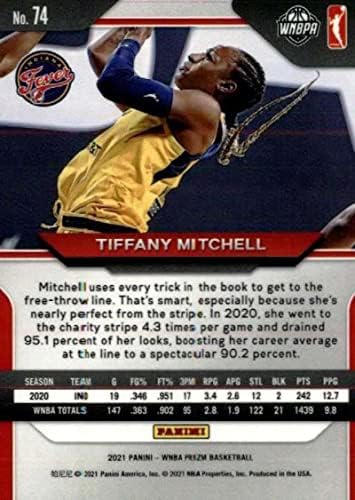 2021 Panini WNBA Prizm #74 Tiffany Mitchell Indiana Fever Basketball Trading Card